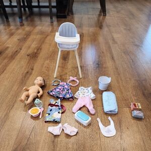American girl Caring for Baby set